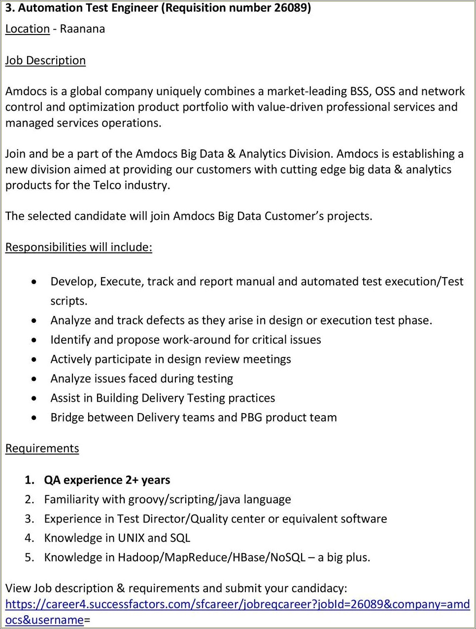 Informatica Resume For 6 Years Experience Dice Hireit