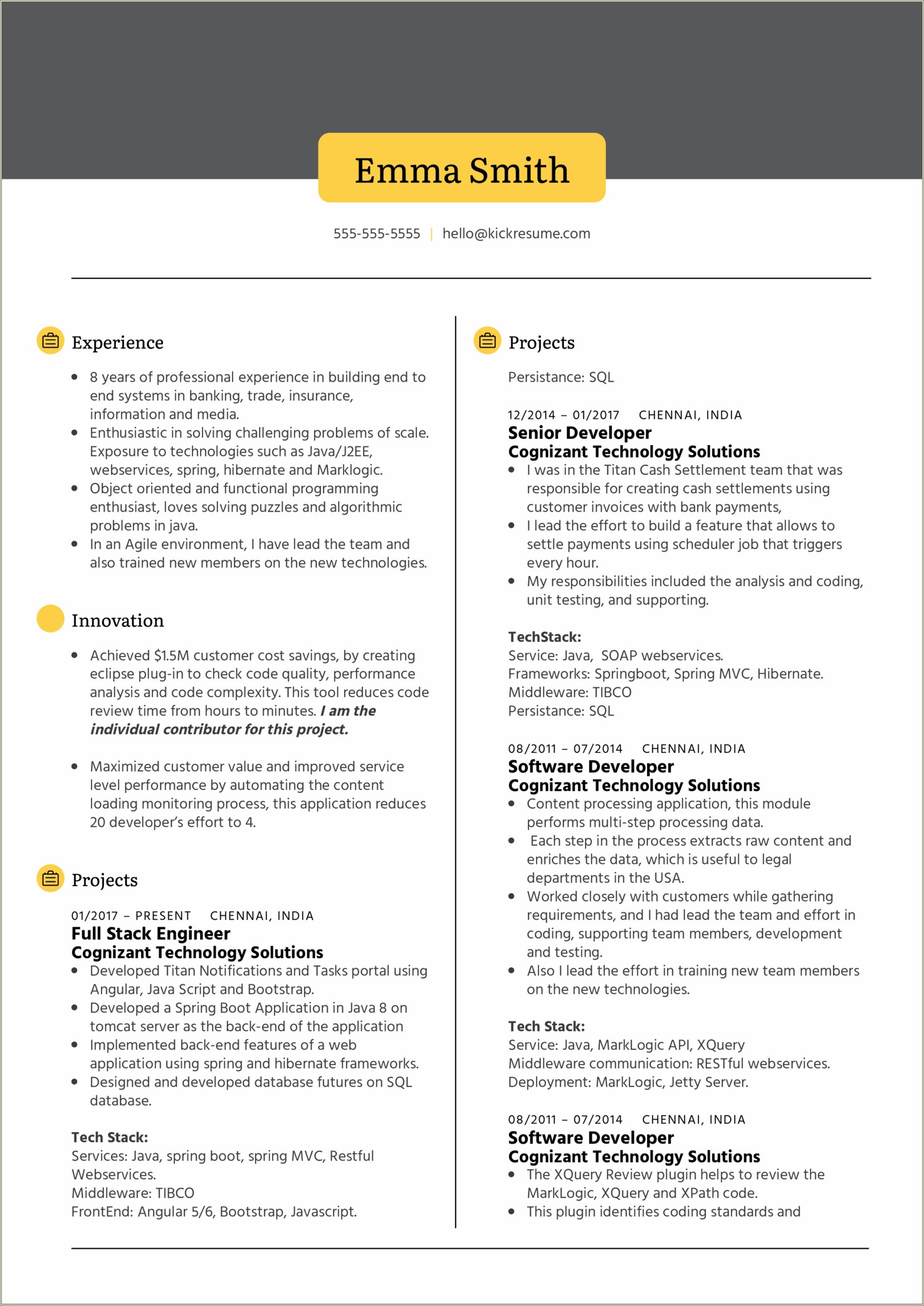 Informatica Resume For 8 Years Experience