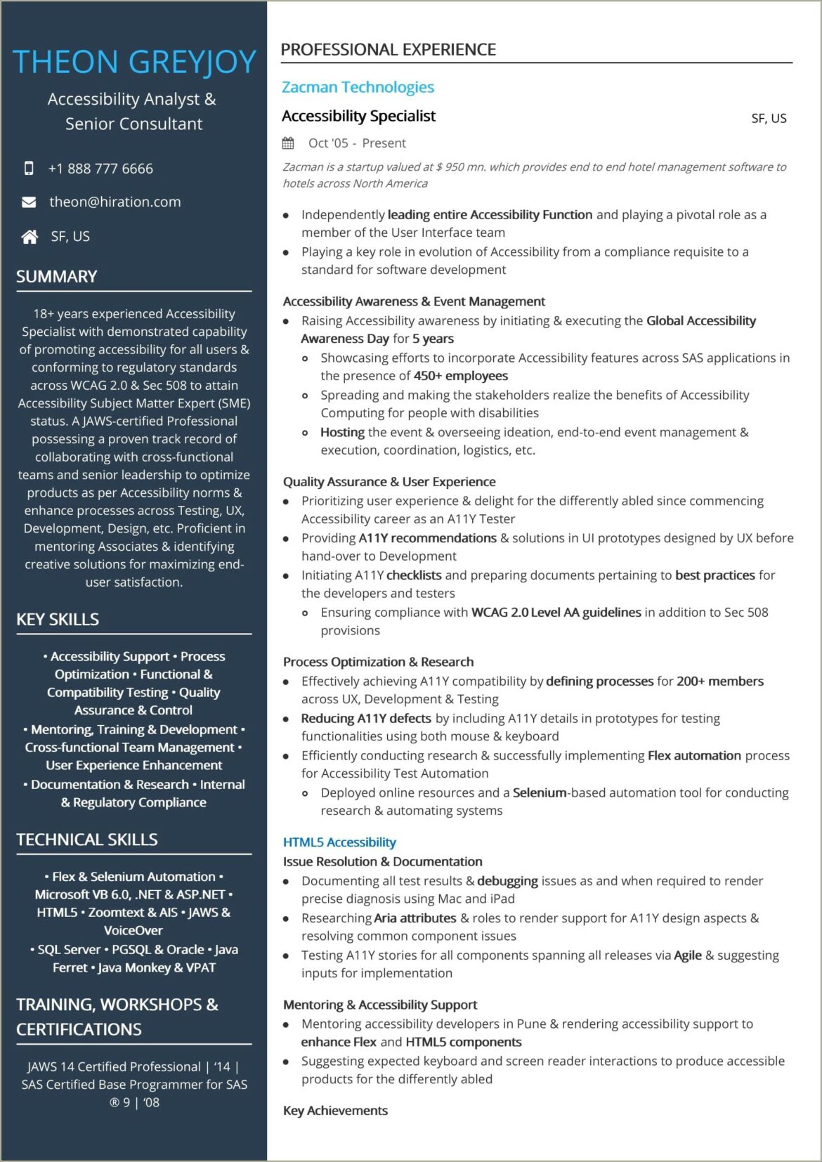 Information Technology Test Manager Resume Sample