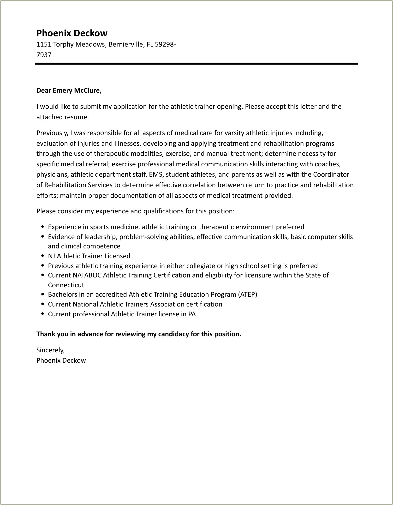 Intro Letter For Resume Sports Unique