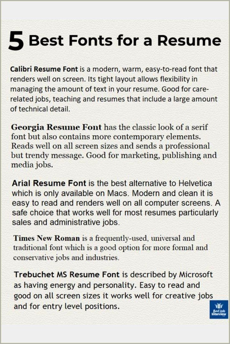 Is Calibri Good For A Resume