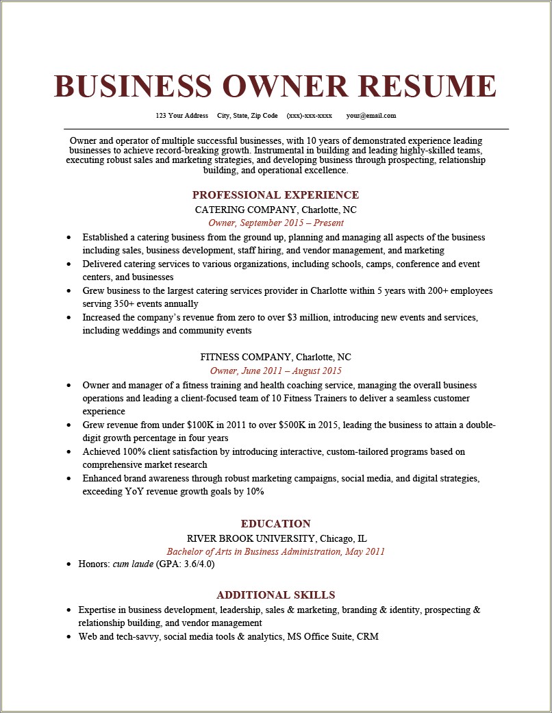 Is Entrepreneur A Good Word In A Resume