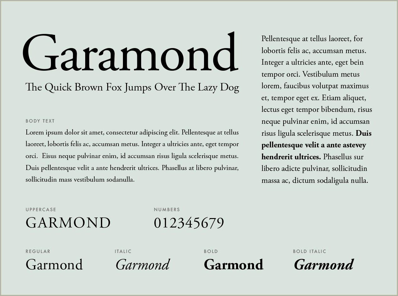 Is Garamond A Good Font For Resume