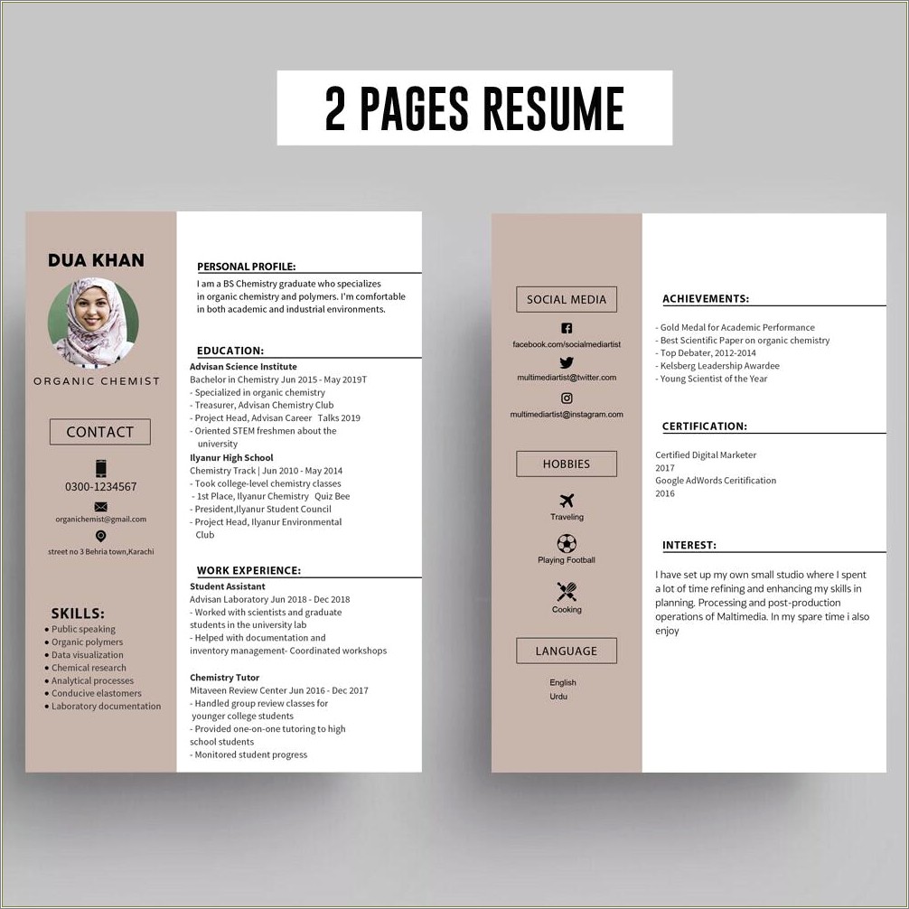 Is It Good To Have 2 Page Resume