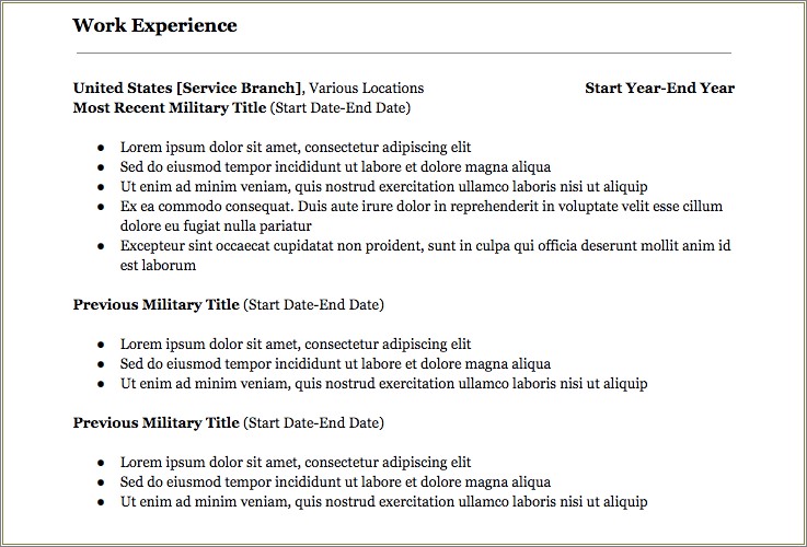 Is Military Service Good For A Resume