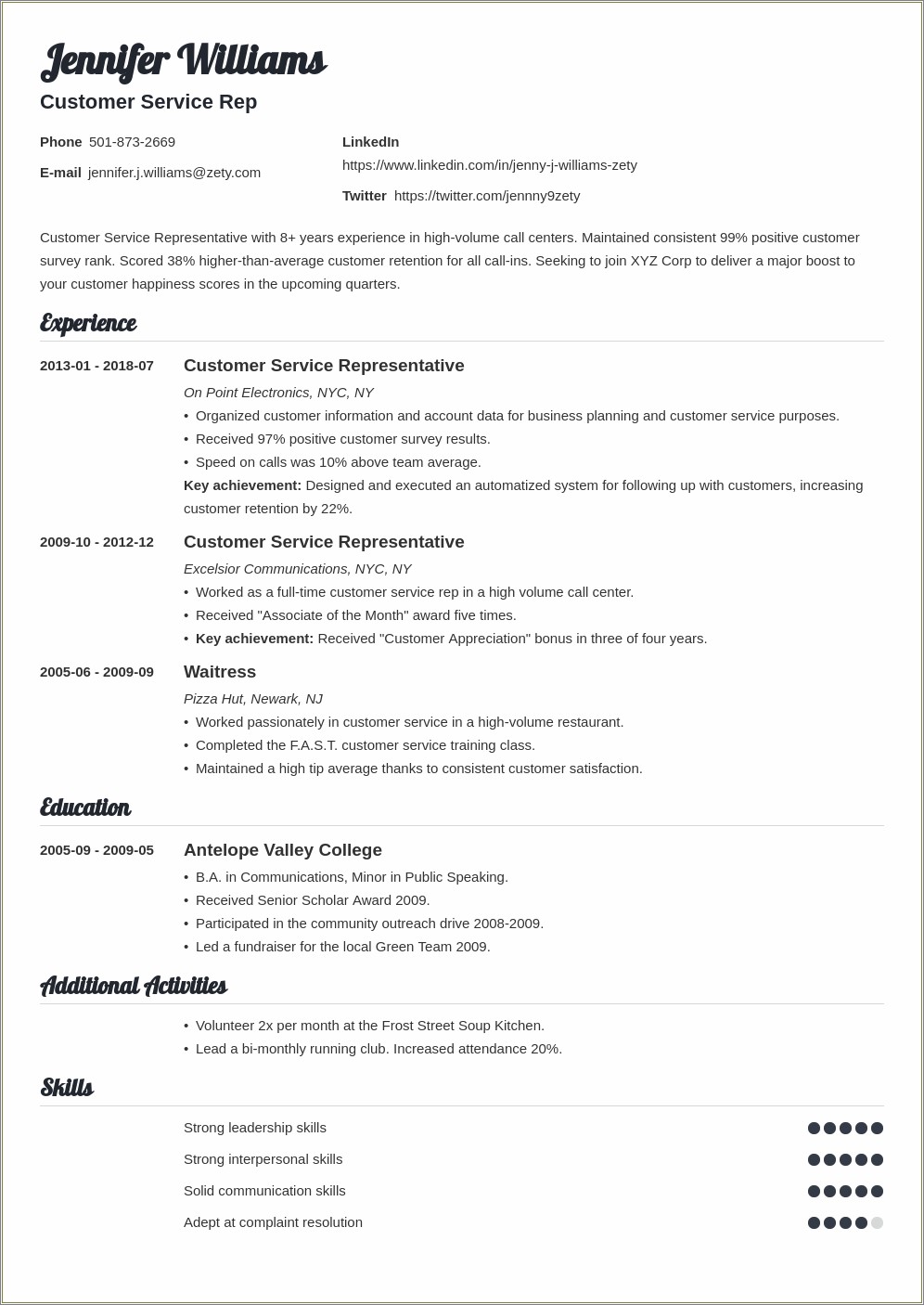 Is Received And Requested Good Verbs For Resume