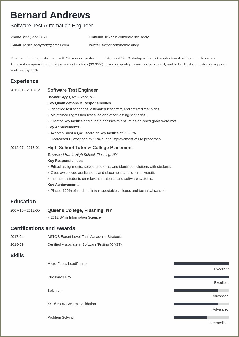 It Automation Engineer Sample Resumes It Head