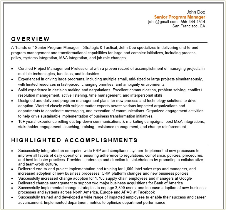 It Project Manager Duties And Responsibilities Resume