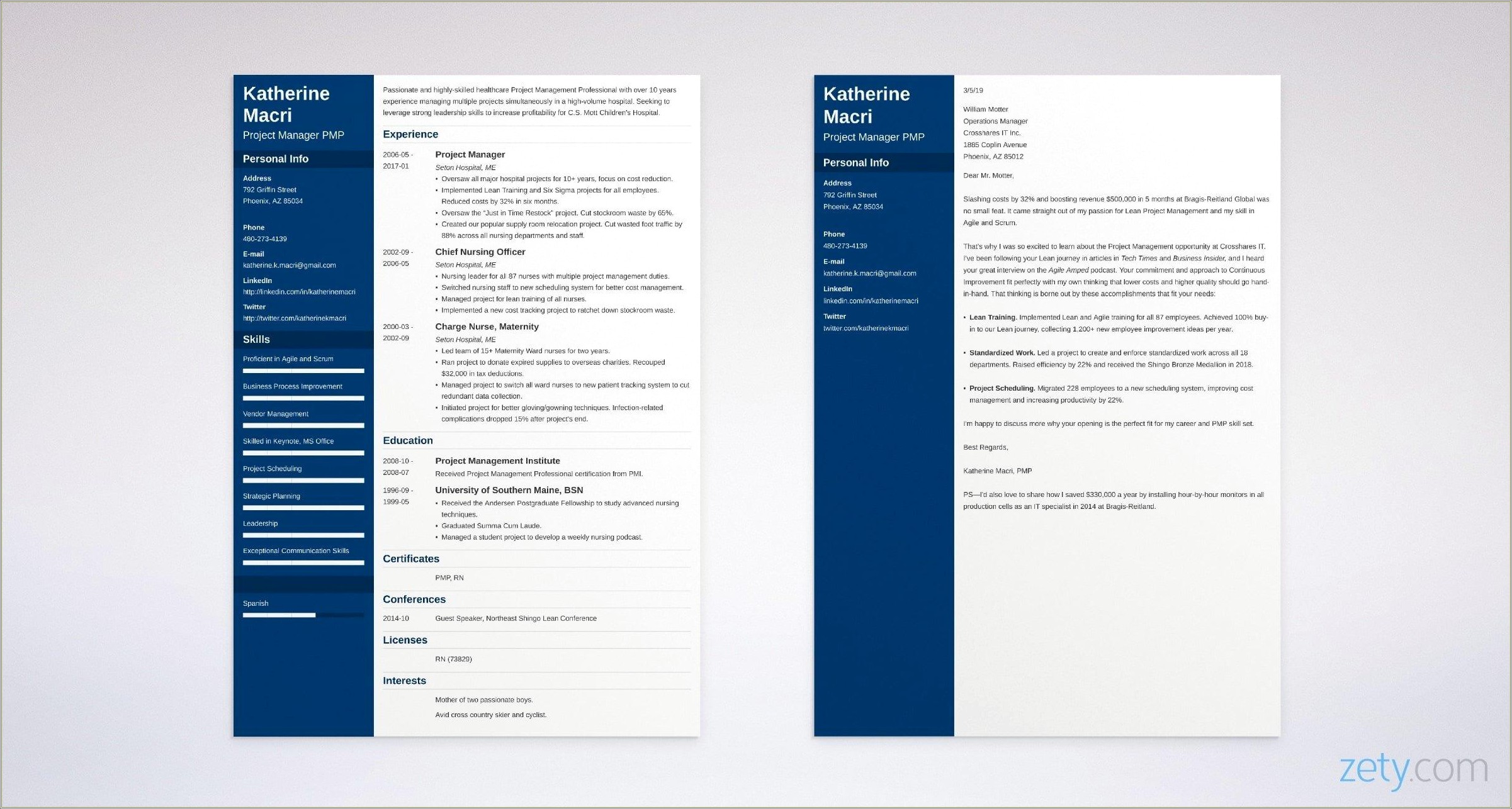 It Project Manager Resume Cover Letter