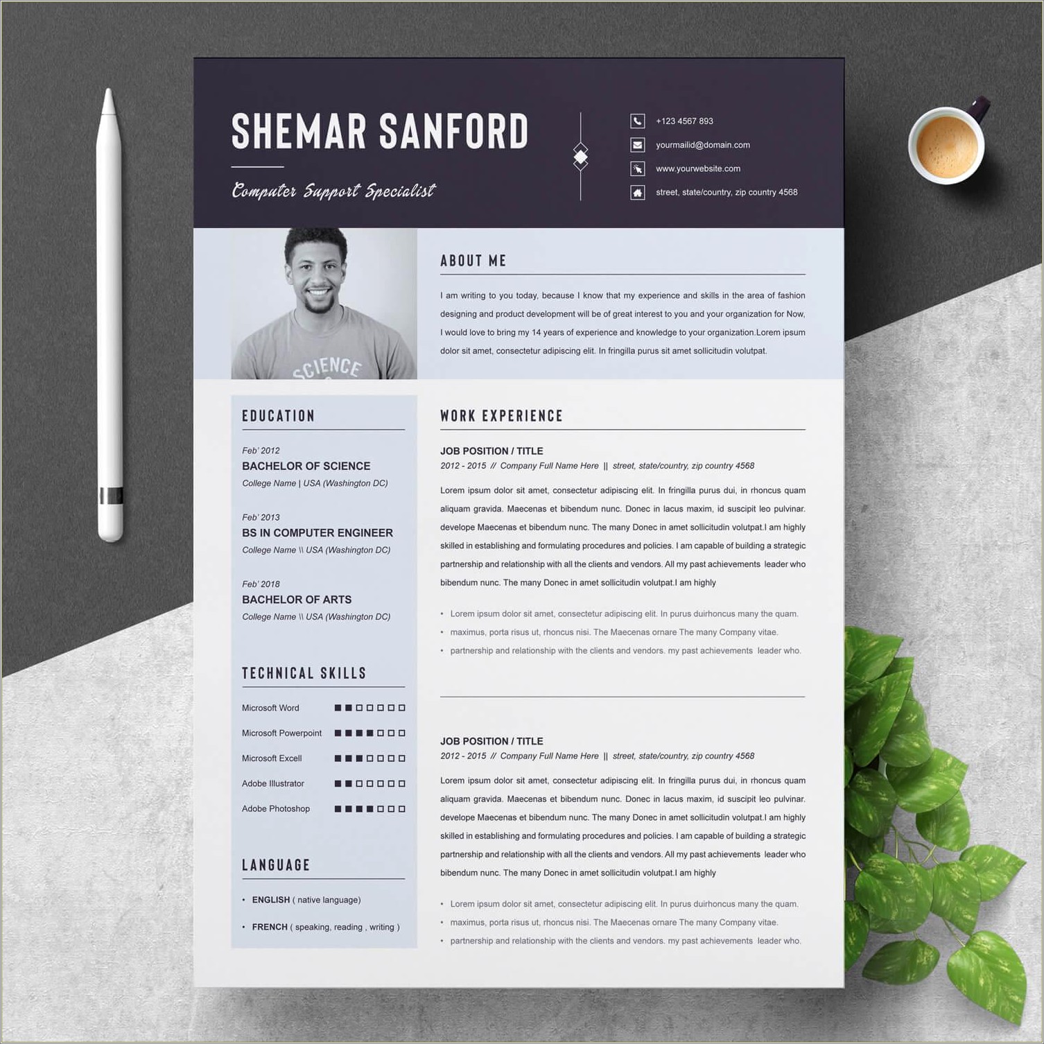 It Support Specialist Word Resume Template
