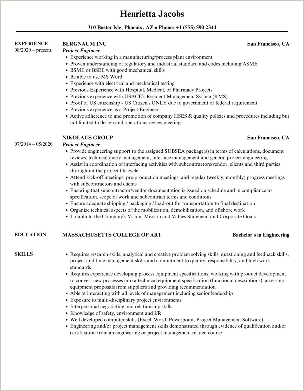 Jacobs School Of Engineering Resume Database