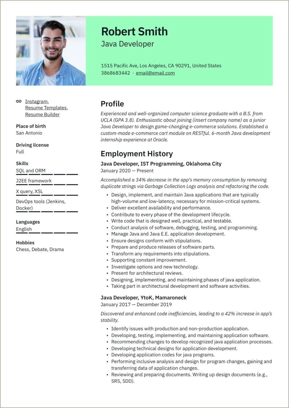 Java 2 Years Experience Resume Indeed