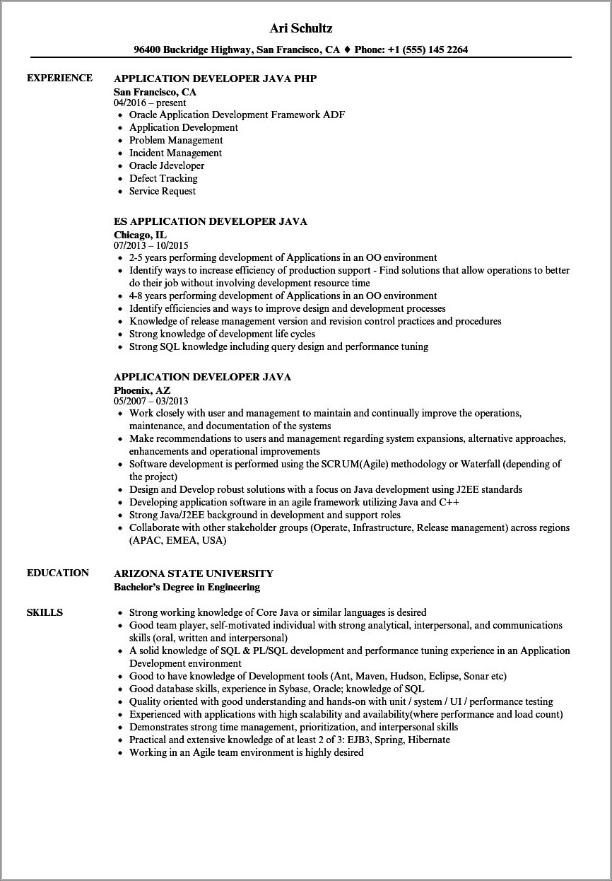 Java Developer Insurance Resume 3 Years Experience