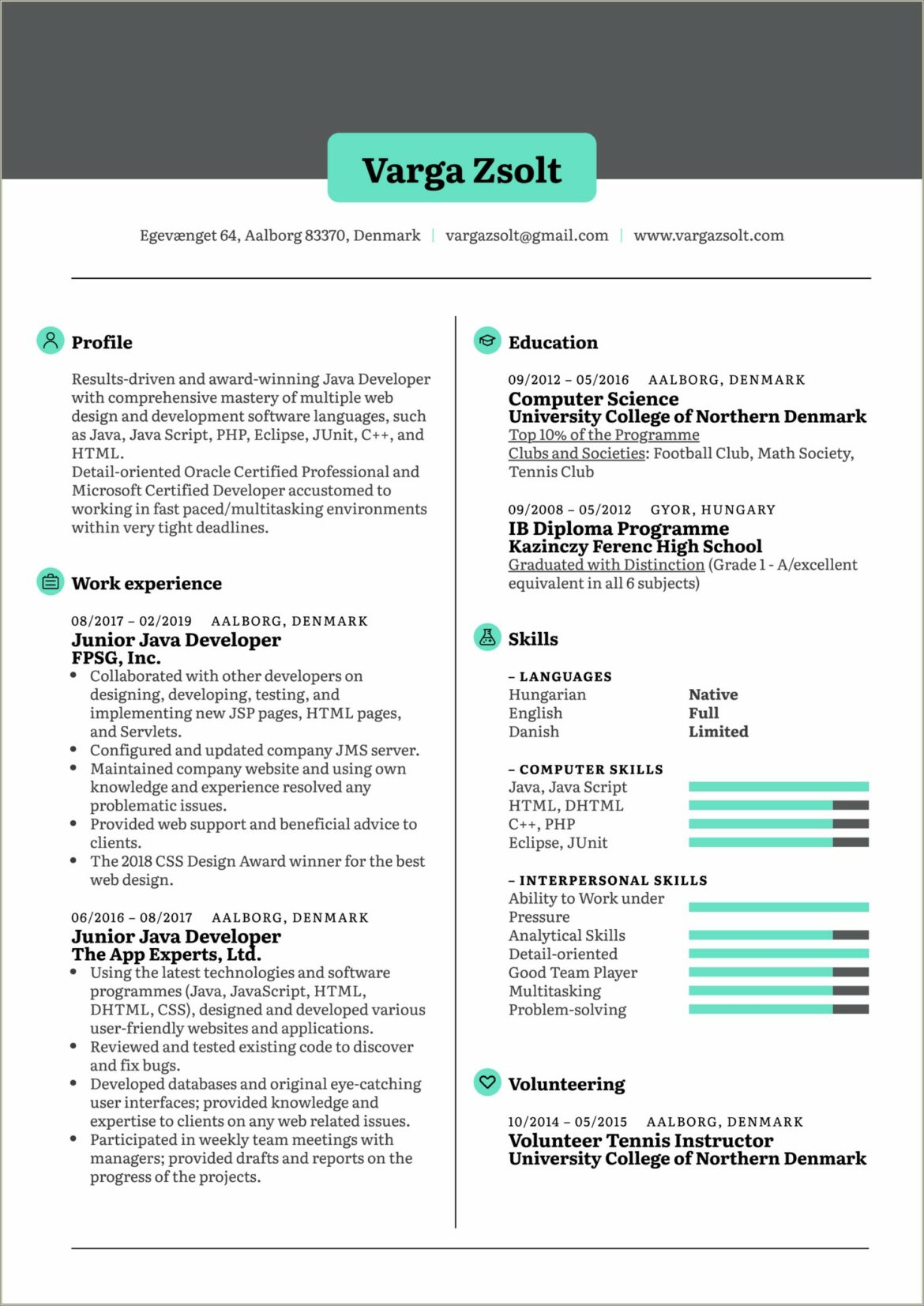 Java Developer Resume 2 Years Experience Samples