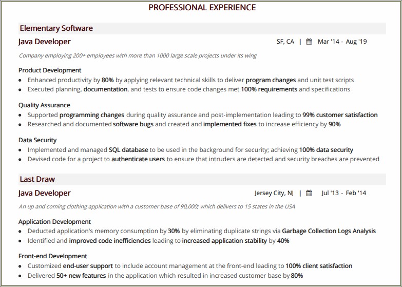 Java Developer Resume 3 Years Experience Download