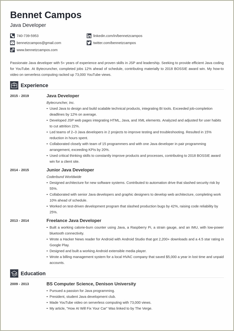 Java Developer Resume 5 Years Experience Pdf