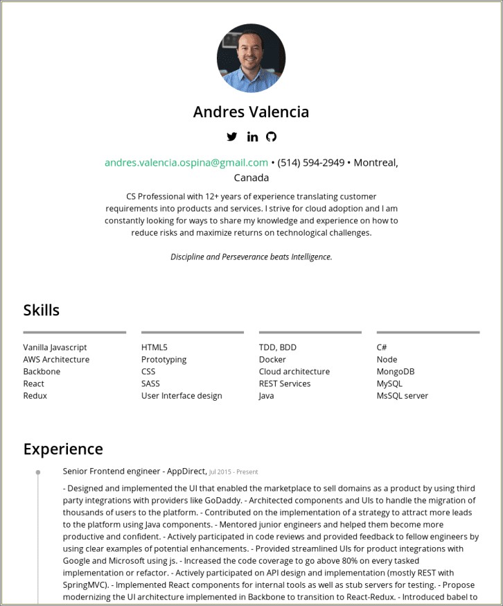 Java Developer With Aws Experience Resume