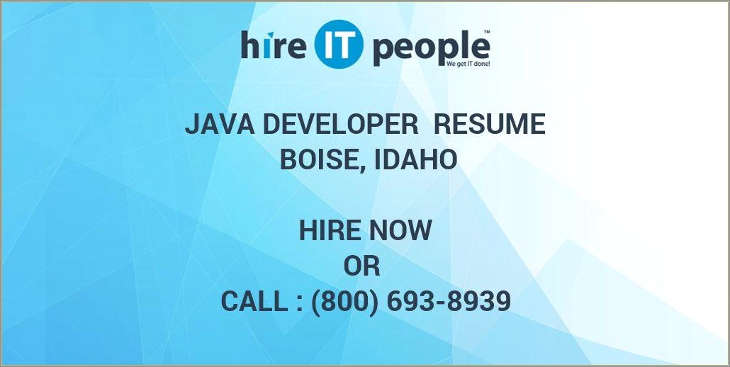 Java Developer With Cassandra Experience Resumes From Hireit