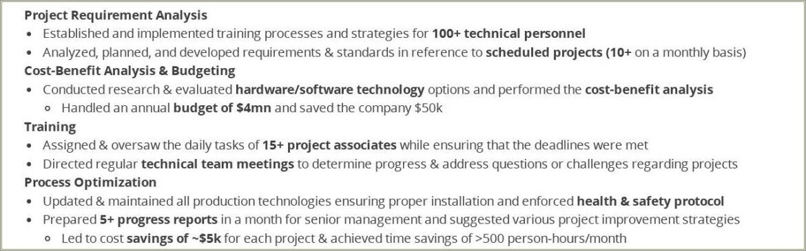 Java Technical Project Manager Sample Resume