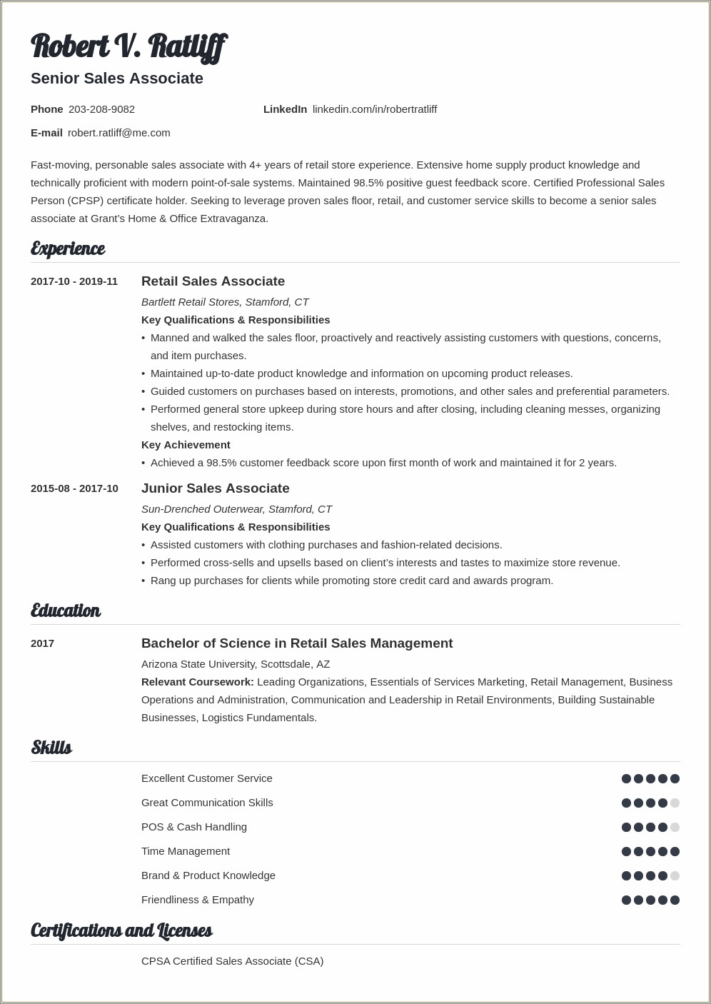 Jcpenney Sales Associate Job Description Resume