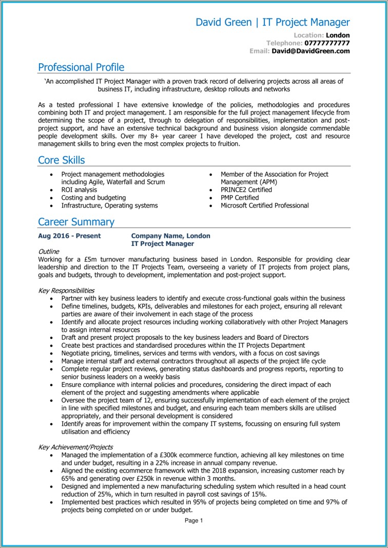 Job Change Teacher To Implementation Manager Resume