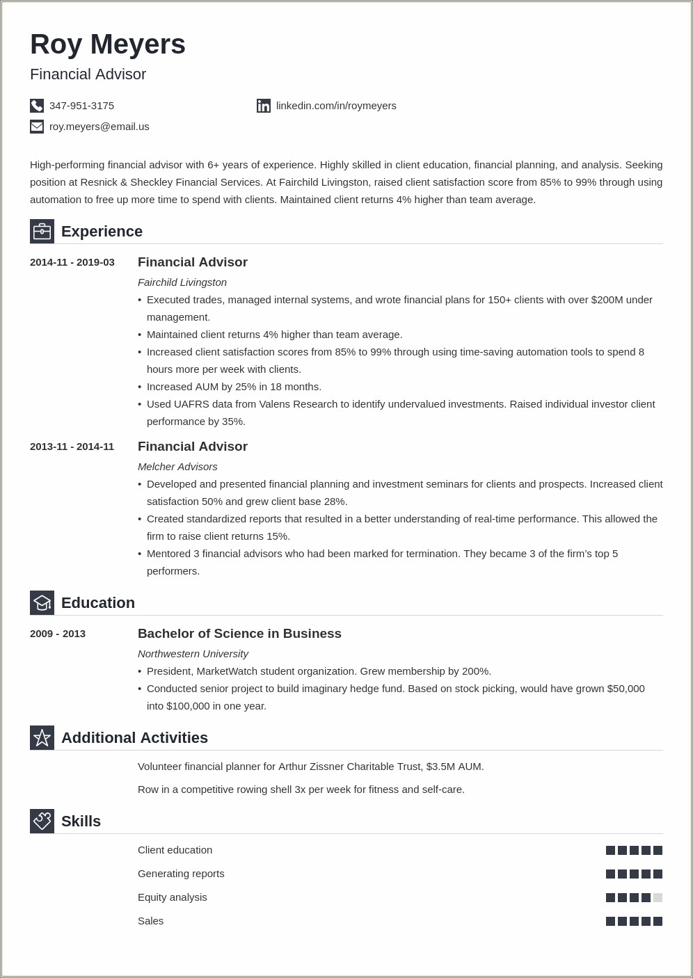 Job Description For Resume Financial Aid Representative