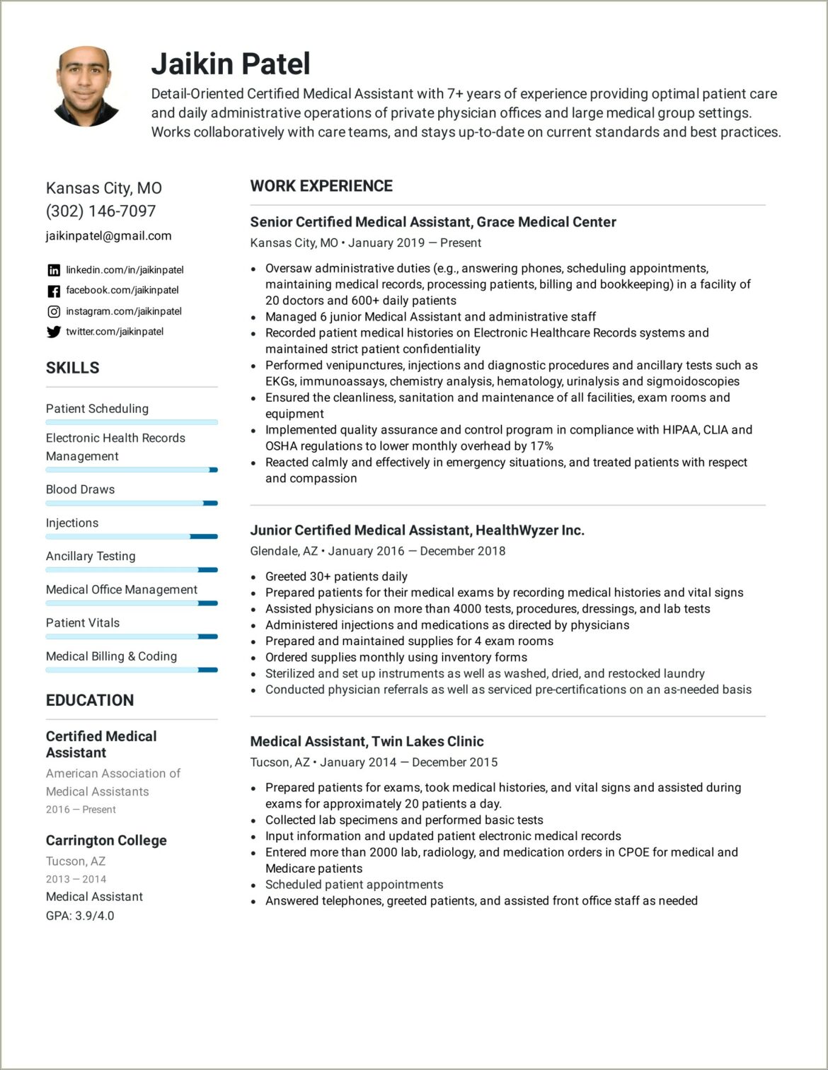 Job Description For Resume Medical Secretary