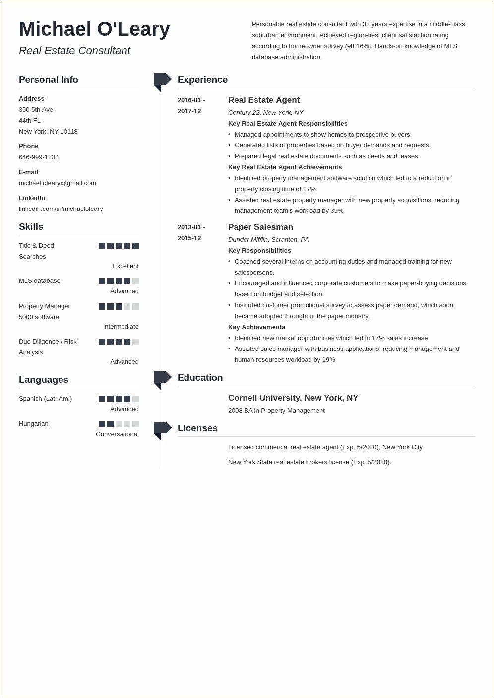 Job Description Real Estate Agent Resume