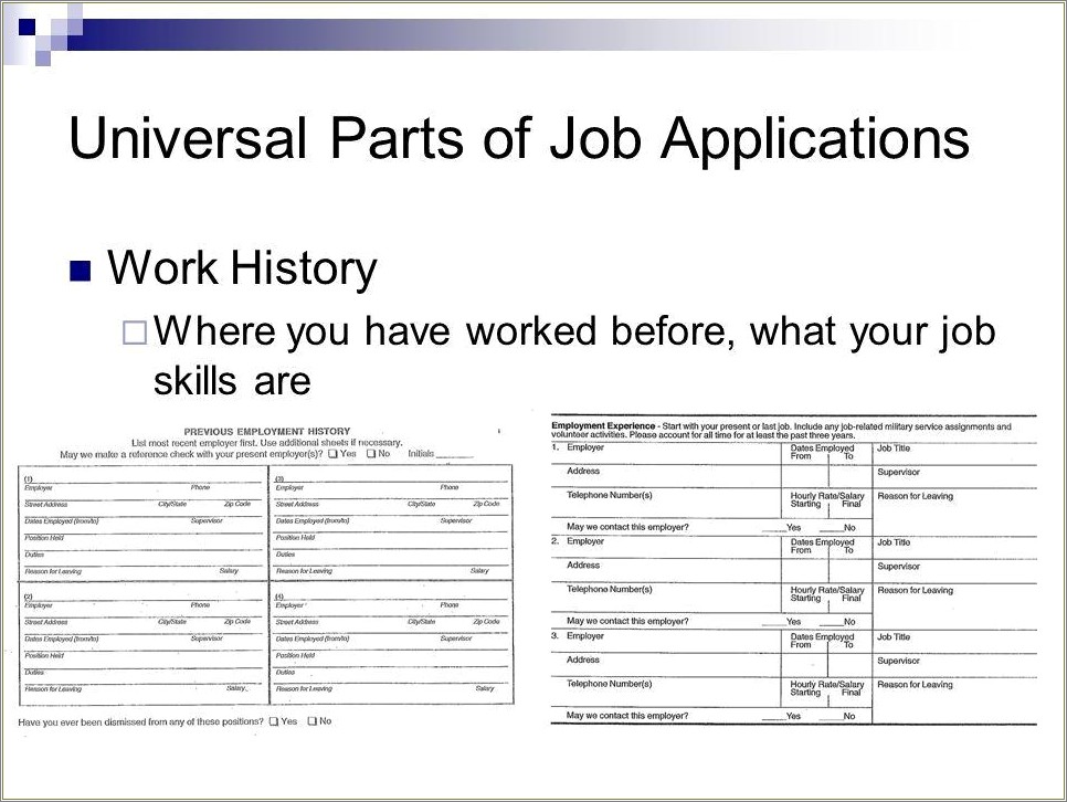 Job History Address On Resume After Military