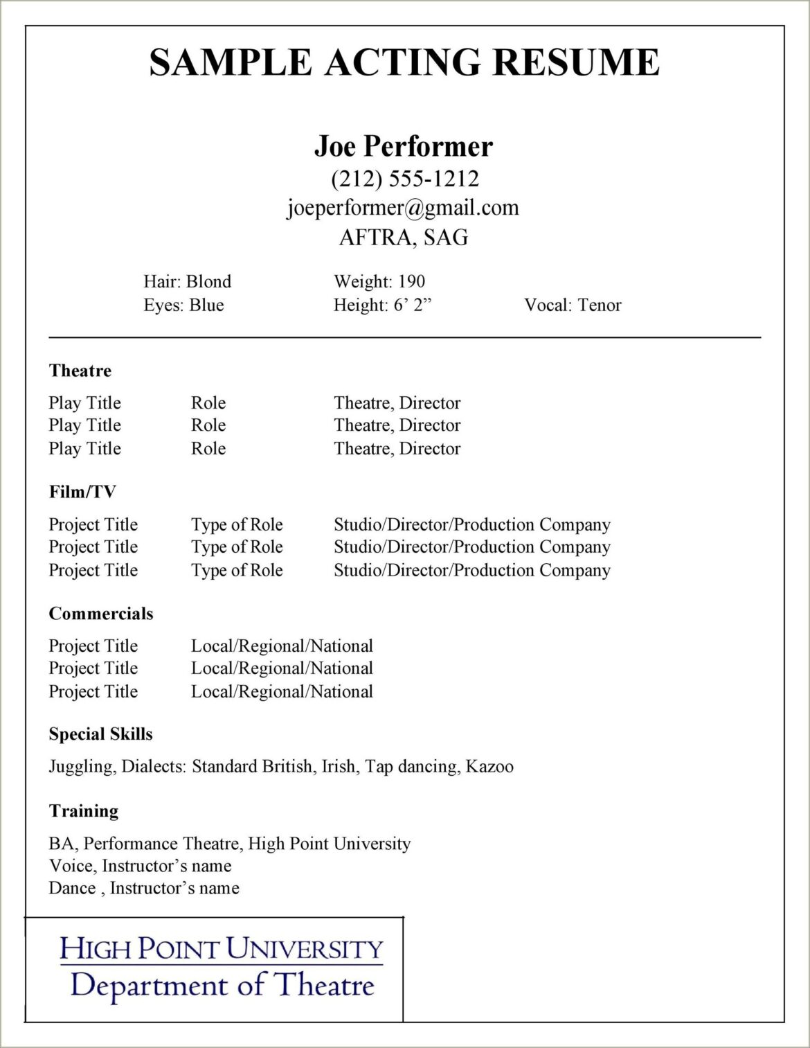 Job Resume Examples With Movie Theater Experience