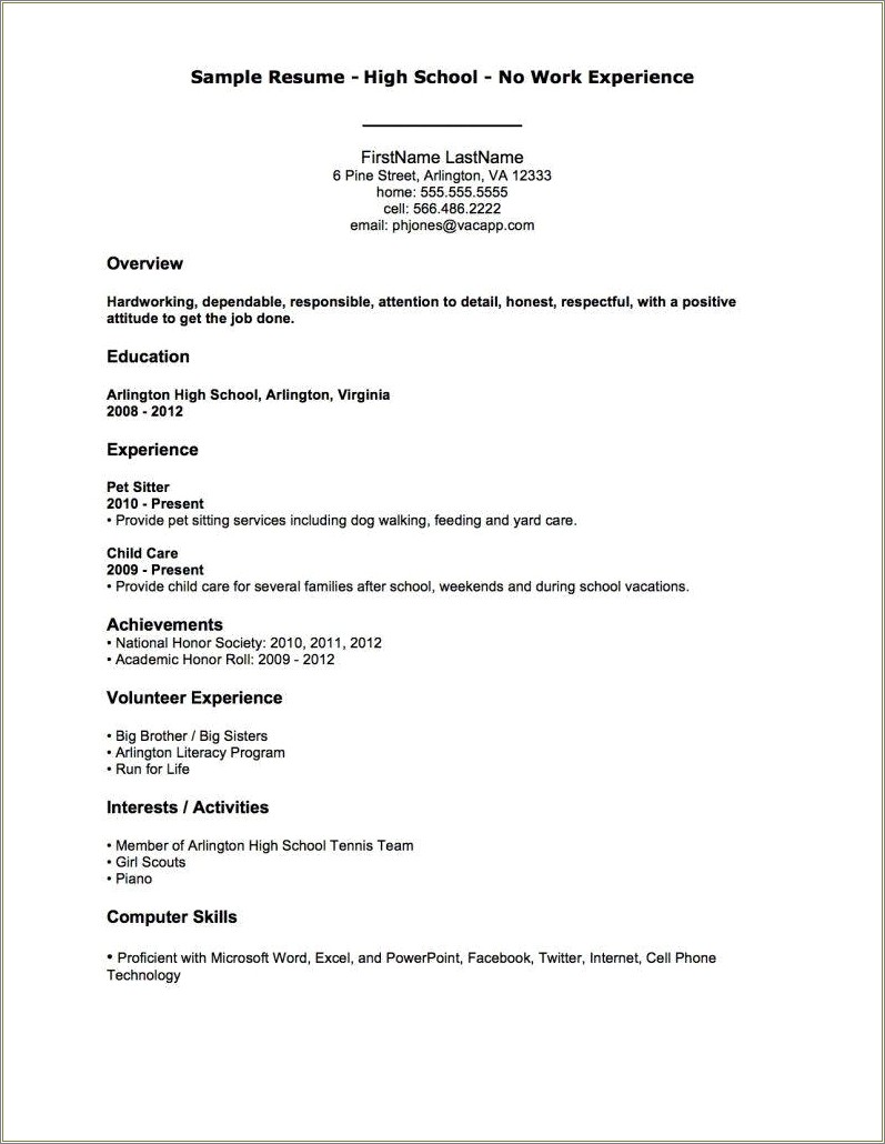 Job Resume Format For First Job