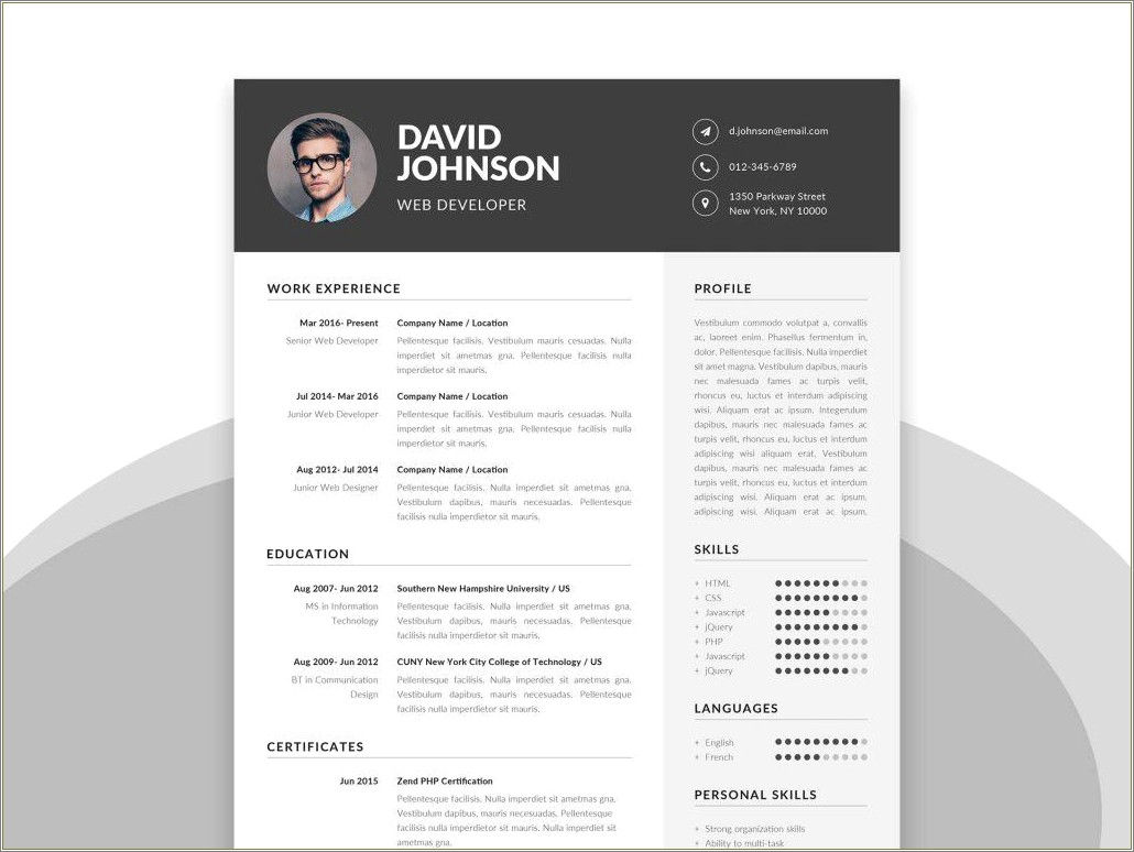 Job Resume Template Word Free Download