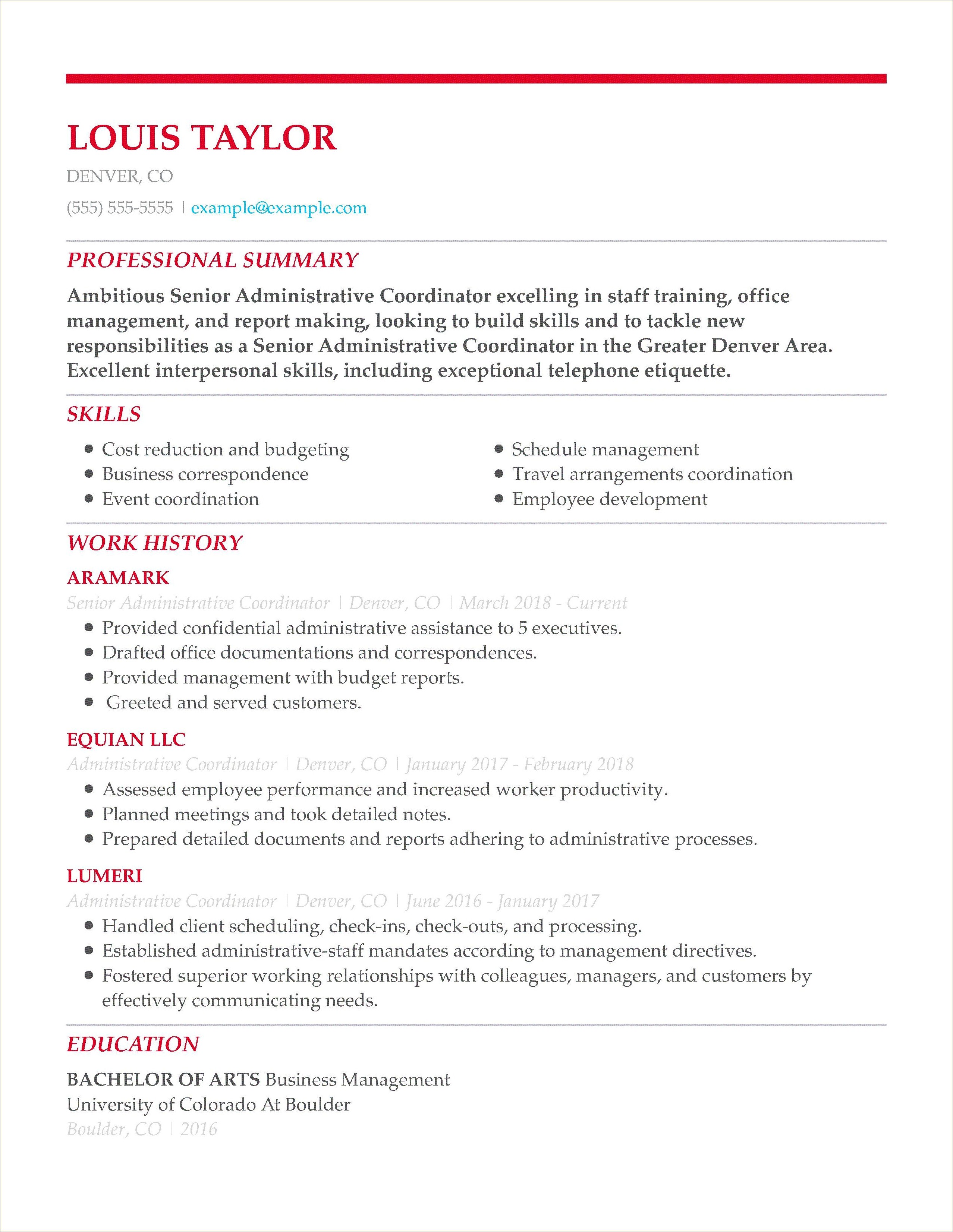 Job Skills For Executive Assistant Resume