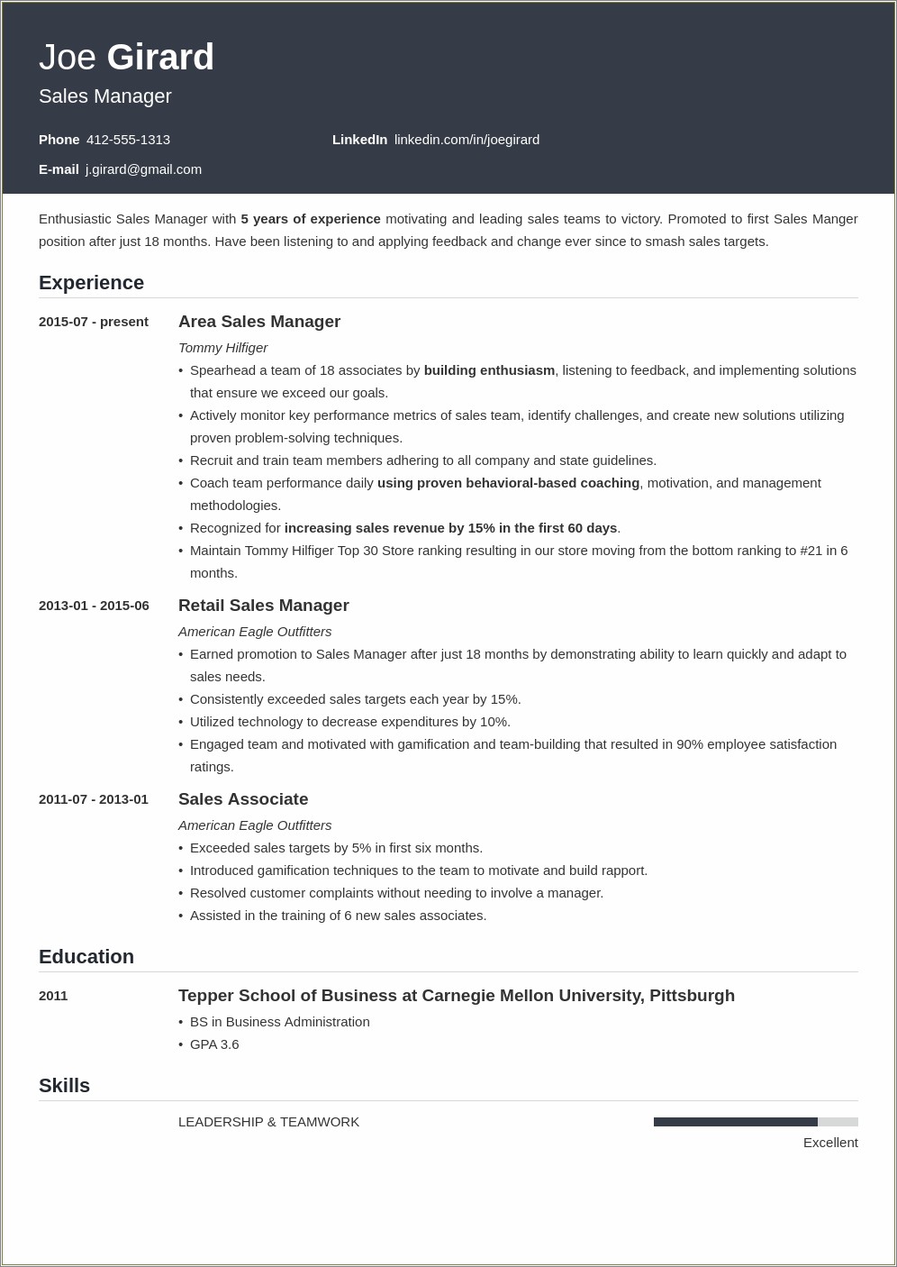 Jobdescription For Sales Manager For Resume