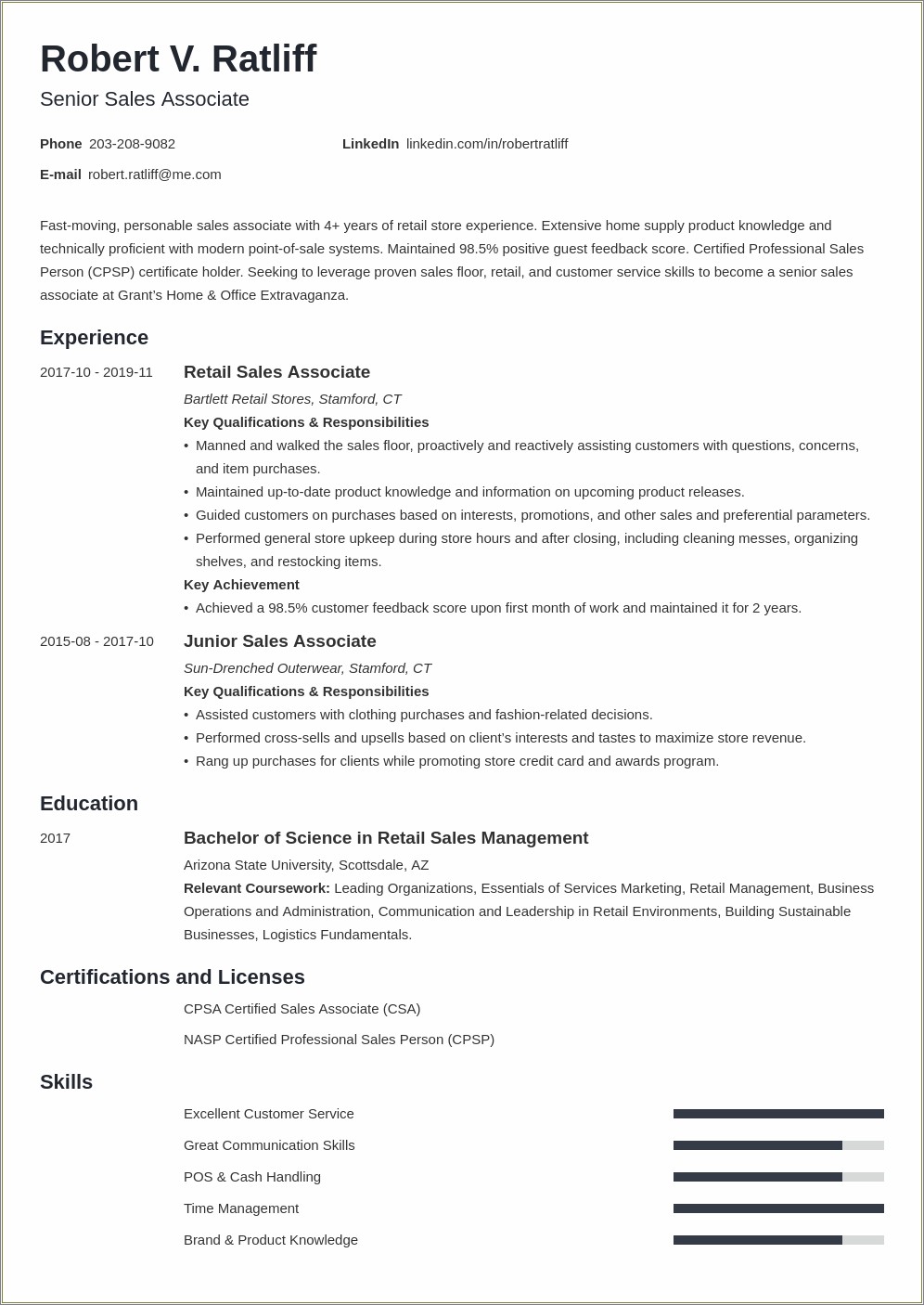 Jobheroretail Sales Associate Resume Samples Jobhero