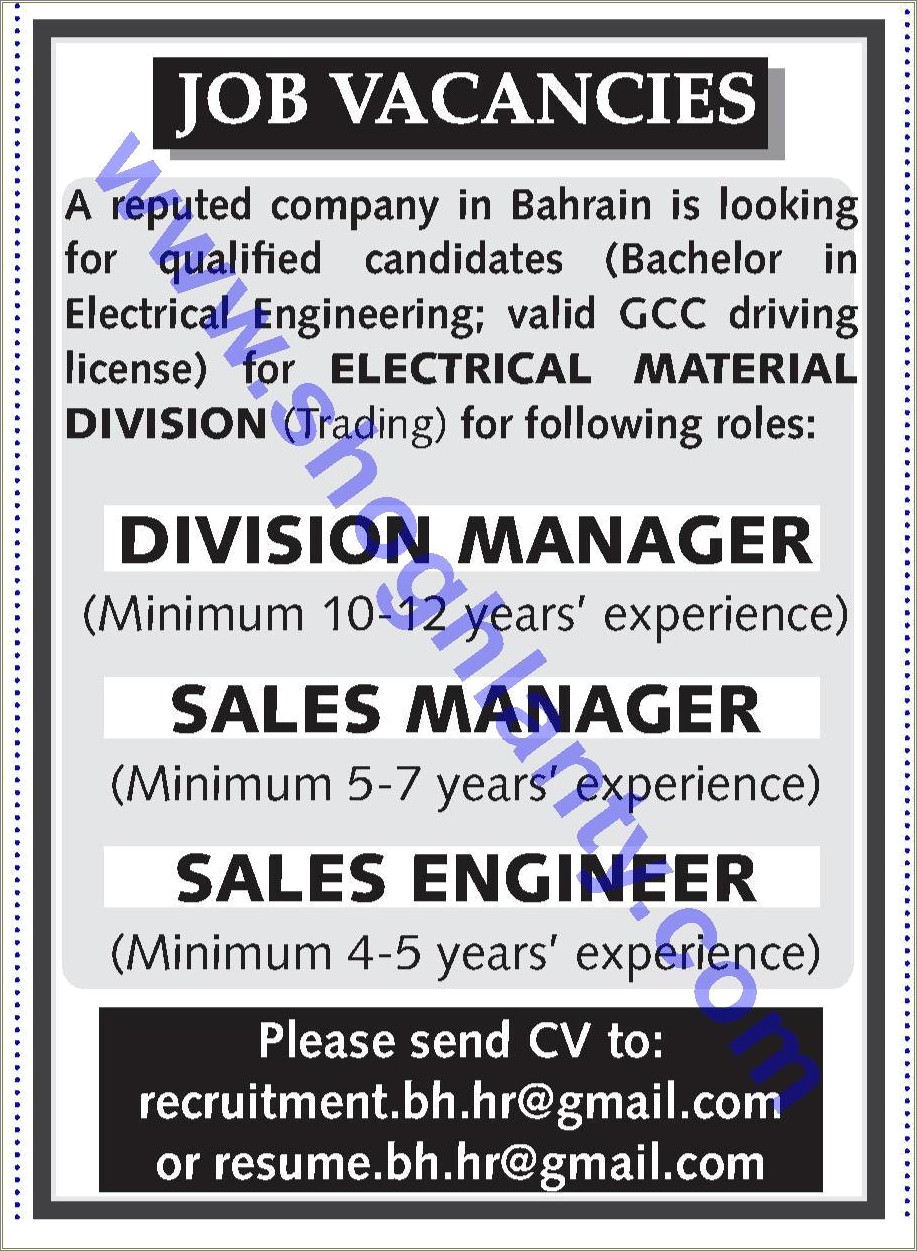 Jobs Available In Bahrain Cv Resume