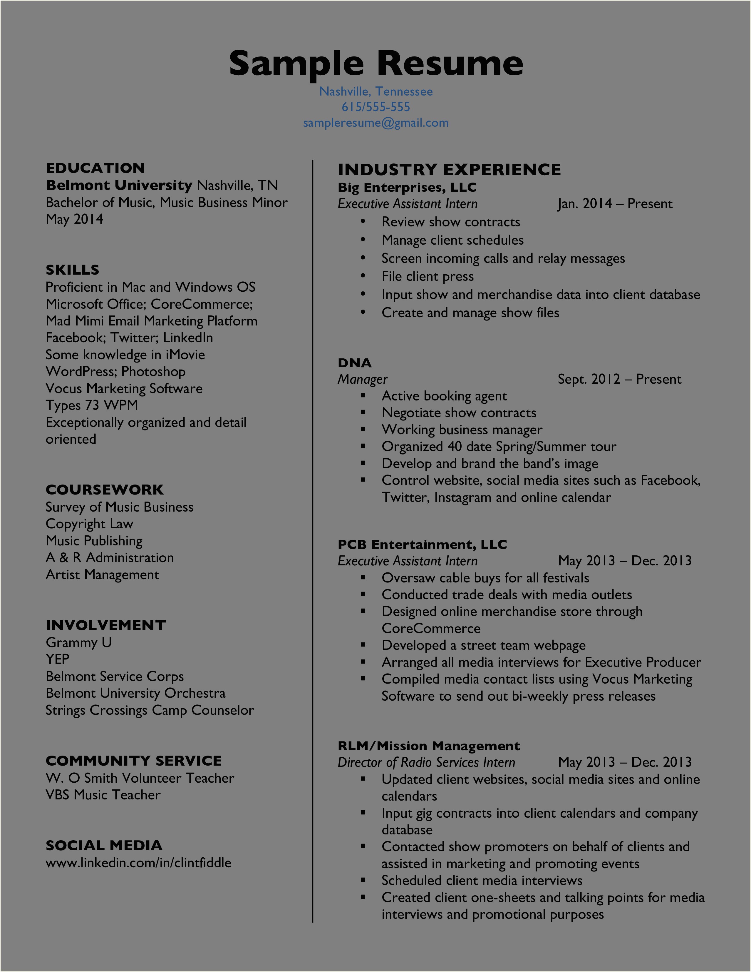 Jobs Of An Assitant Camp Director Resume