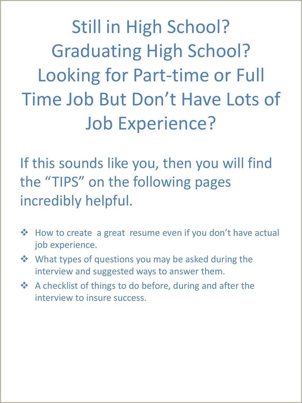 Jobs Without Resume Or Interview Part Time