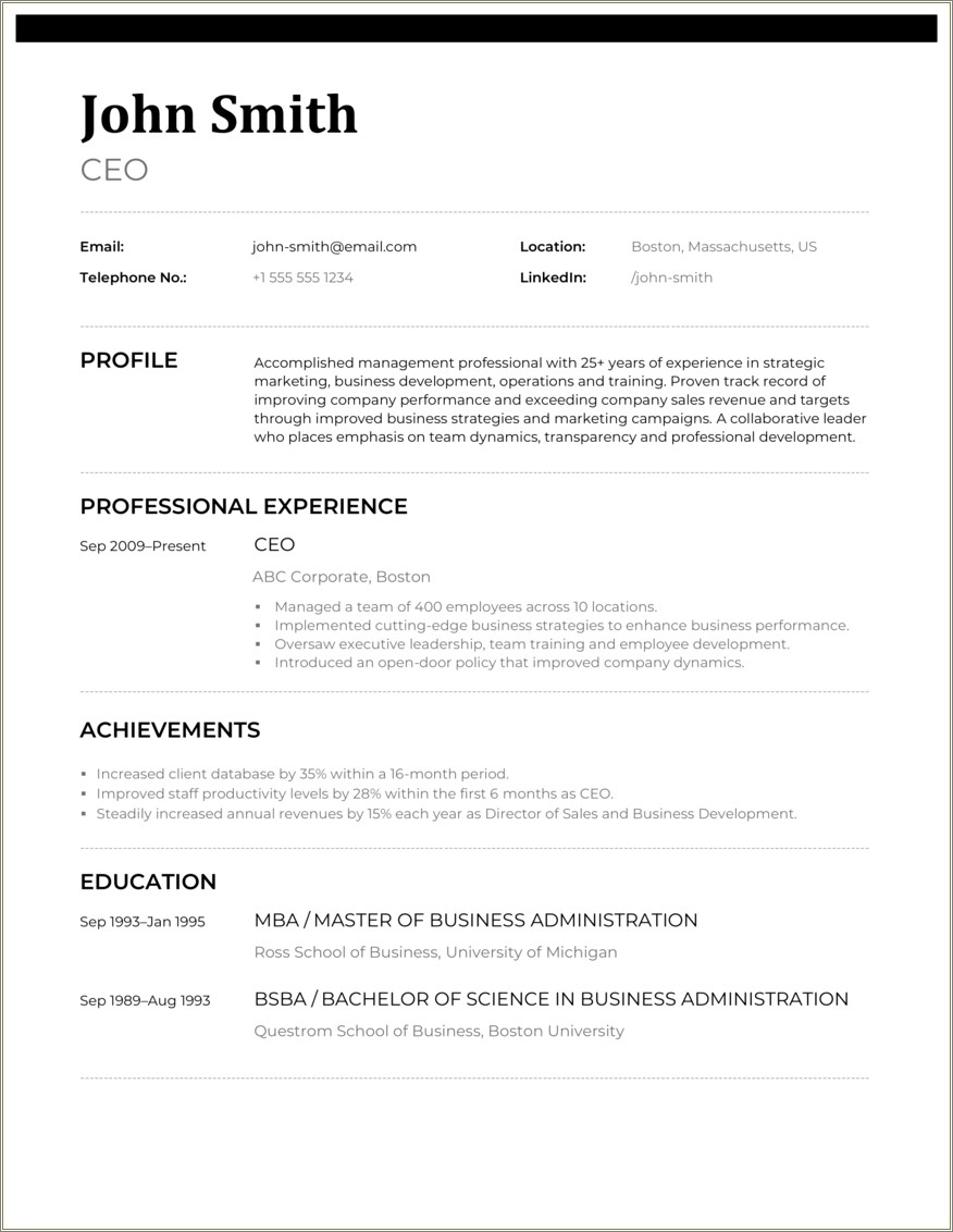 John Smith It Project Manager Resume