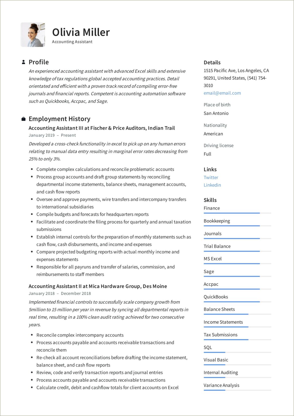 Junior Accountant Resume Sample Doc India