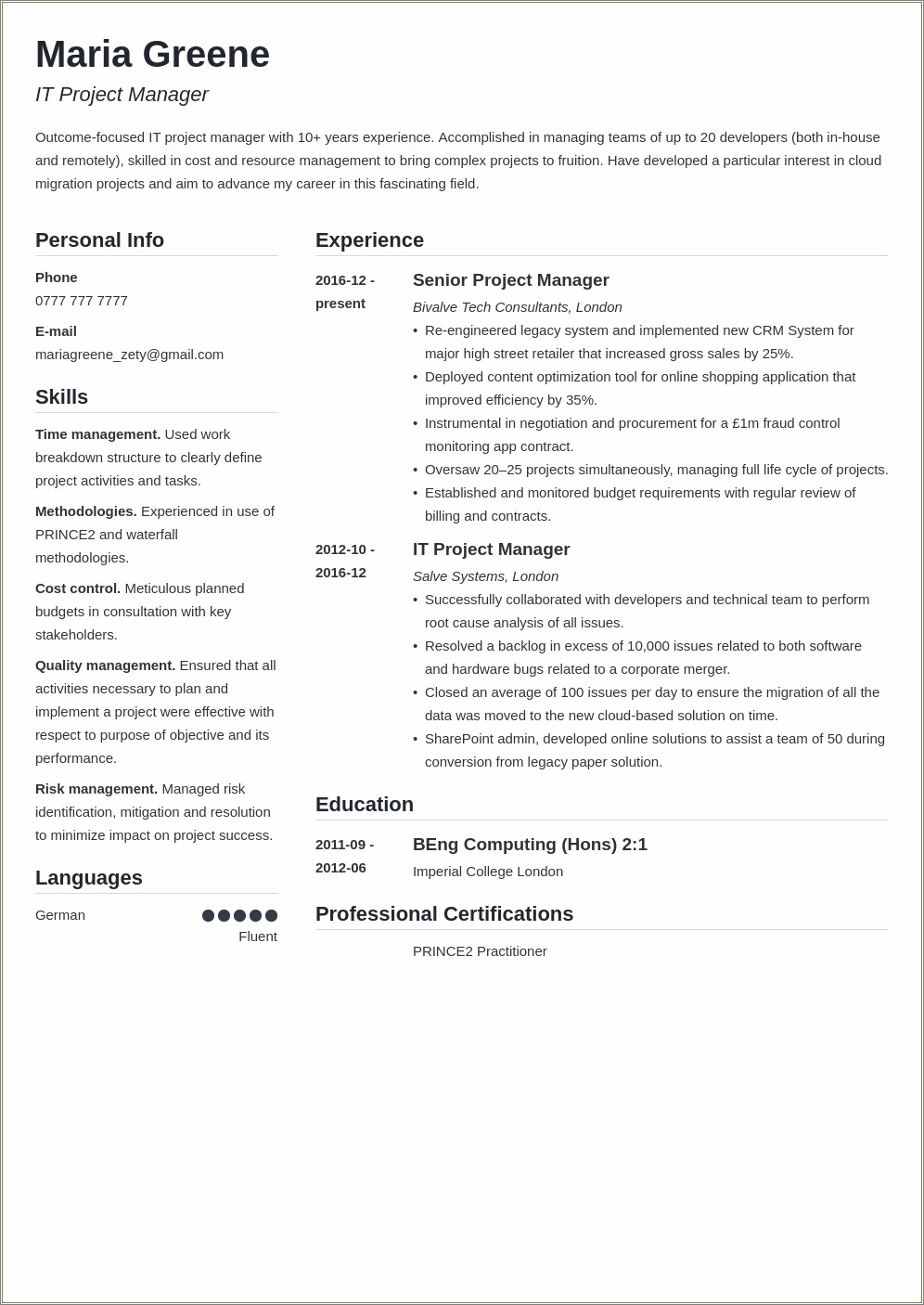 Ke Works For Program Manager Resume
