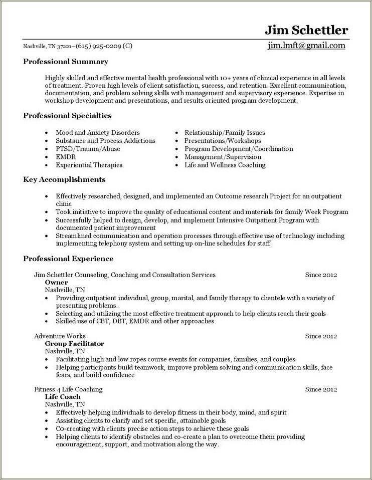 Key Resume Words For Counselor Resumes