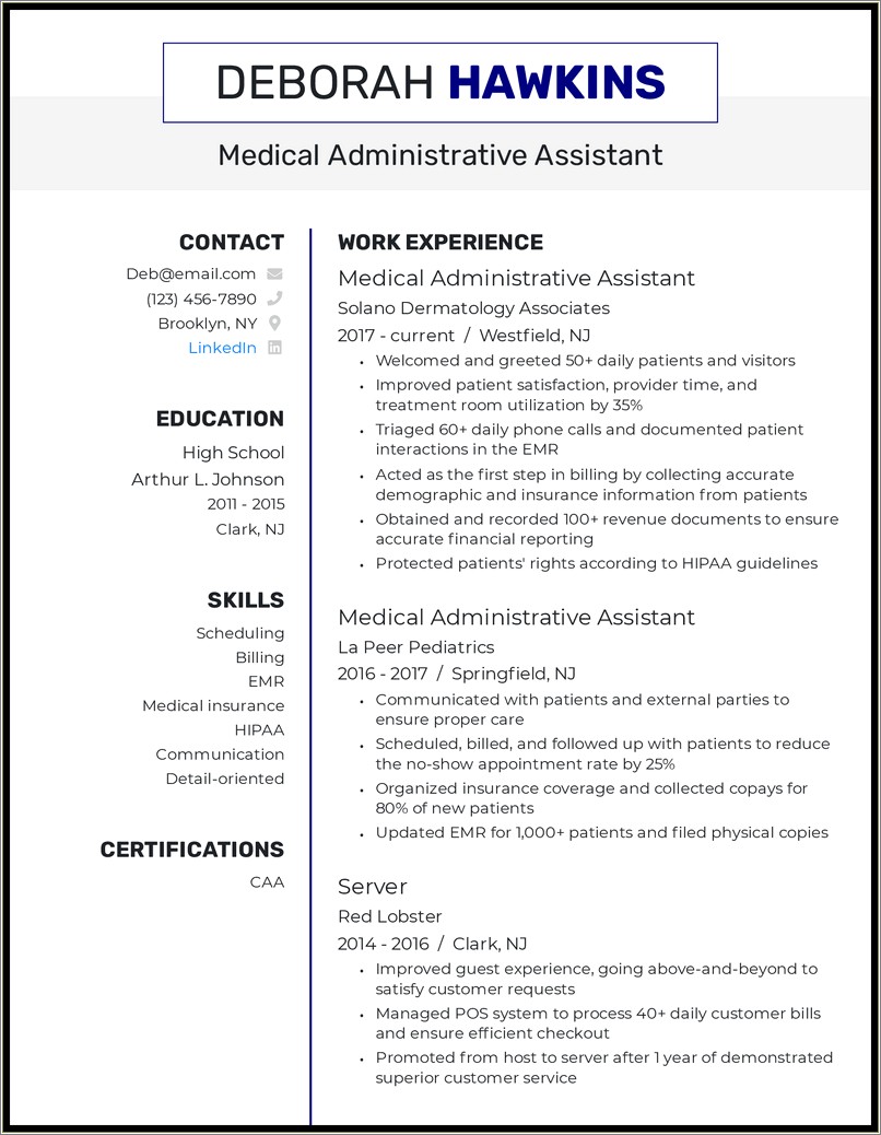 Key Resume Words For Medical Office Manager