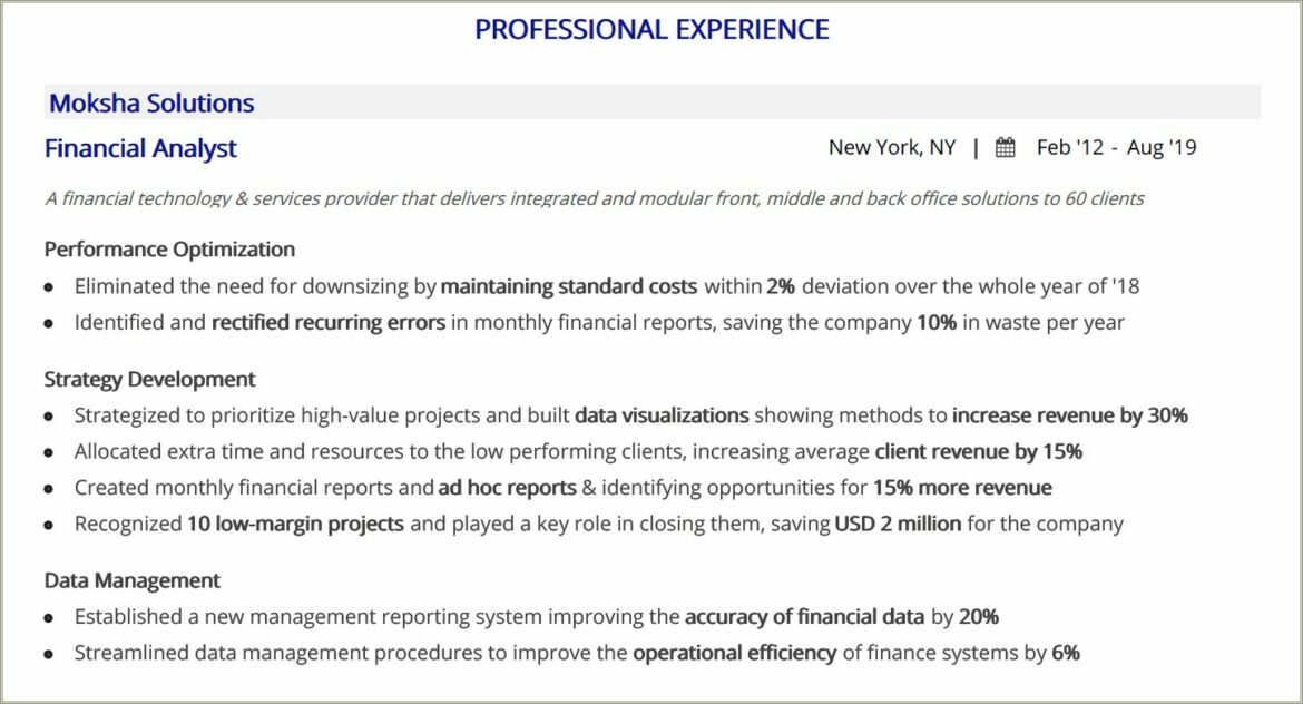 Key Skills For Financial Analyst Resume