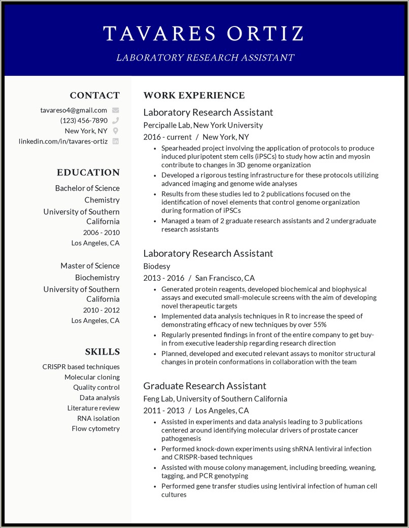 Key Words For Research Assistant Resume