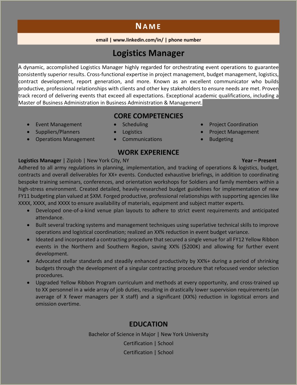 Key Words For Resume For Warehouse Manager