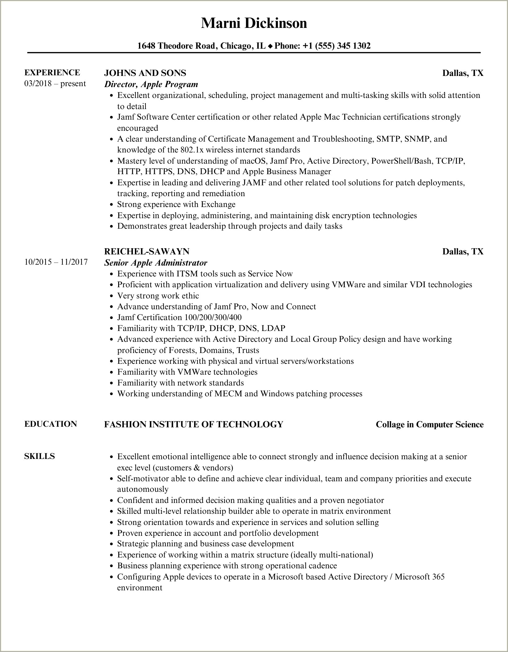 Keywords In Resume To Work For Apple