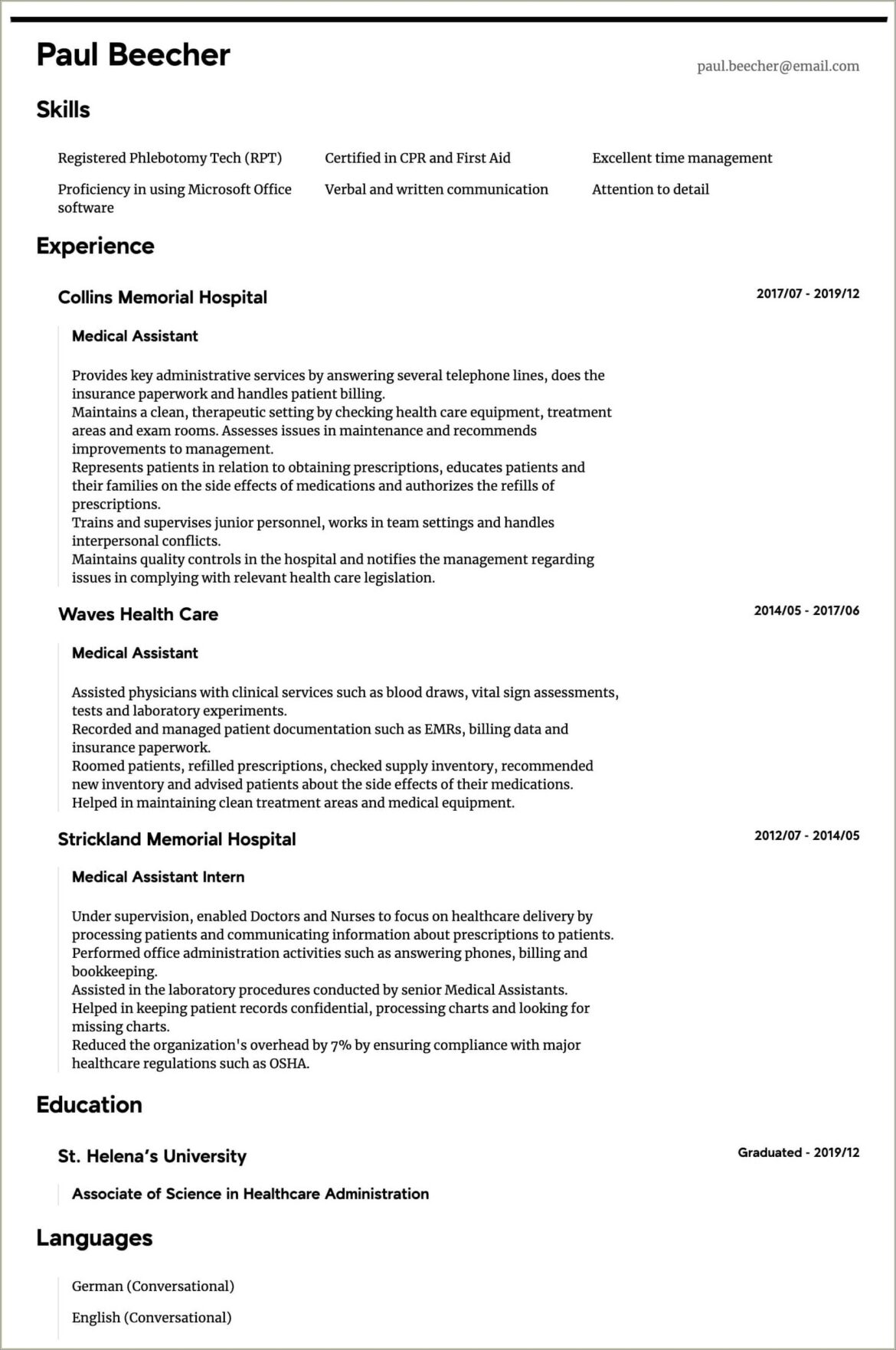 Lab Dumentation And Record Specialist Resume Samples