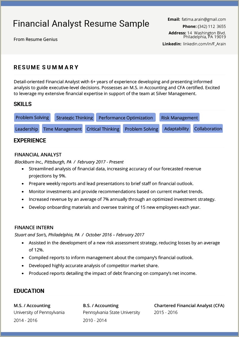 Latest Resume Format In Ms Word For Freshers
