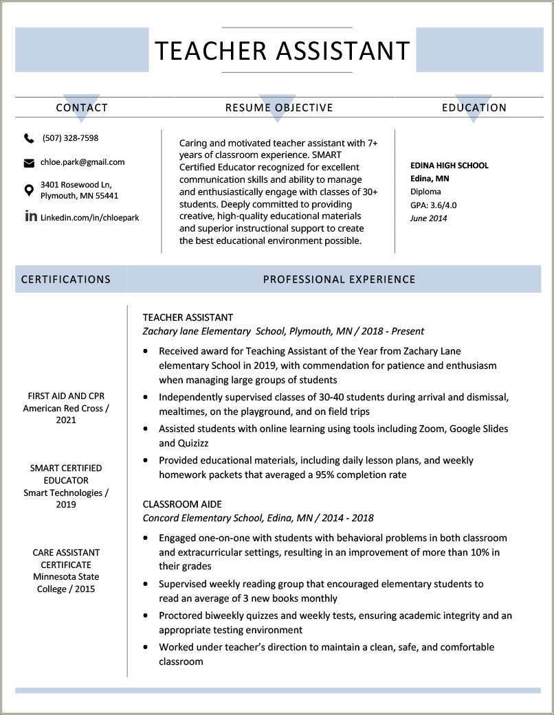 Latino High School Sumer Camp Coordinator Resume Sample